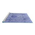thumbnail image 2 of Ahgly Company Machine Washable Indoor Round Medallion Blue Traditional Area Rugs, 5' Round, 2 of 4