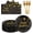 Black Gold, variant on 2026 Hot Sale 75PCS Red Gold Dot Disposable Party Dinnerware Set, Paper Plates Napkins Gold Forks Decor, Serves 25 Guests, Disposable Tableware for Christmas Birthday Wedding Holiday Party