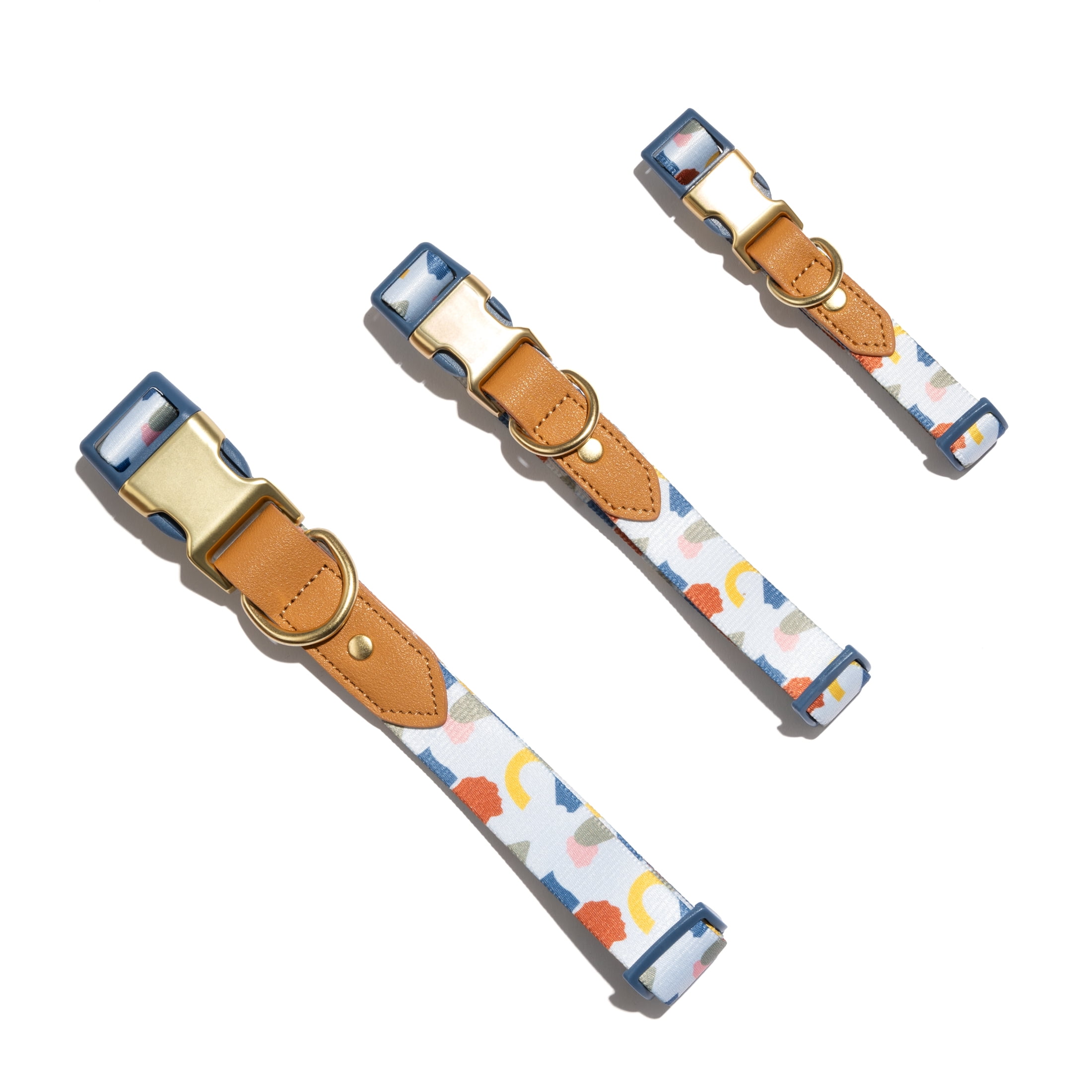 Vibrant Life Dog Collars, Abstract Shapes Fashion Pet Collar, Multicolored, Medium