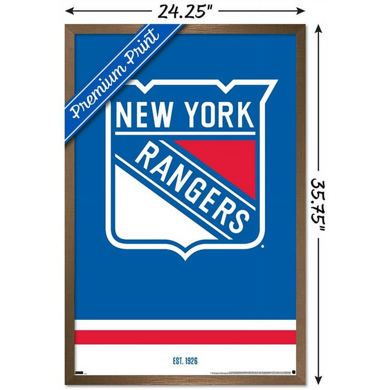 NHL New York Rangers - Logo 21 Wall Poster, 22.375 x 34, Framed