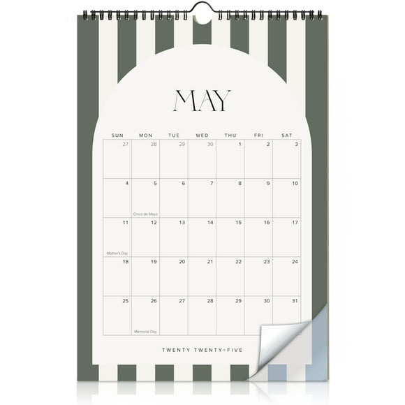 Calendario de pared ZICOTO Aesthetic 2025-2026, mayo-diciembre, 14,5 x 10