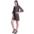 thumbnail image 3 of Moomaya Robe Courte Imprimée pour Femmes, Manches Évasées, Coupe Droite, Robes pour Femmes, Vêtements d'Été Décontractés, 3 of 6