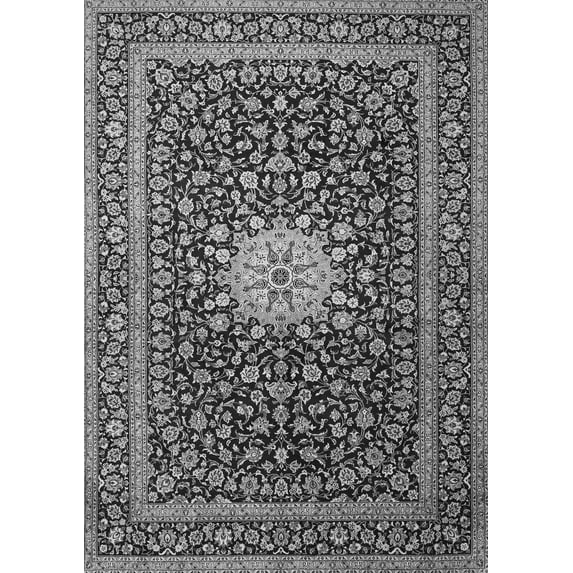 Ahgly Company Indoor Rectangle Medallion Gray Traditional Area Rugs, 3' x 5'
