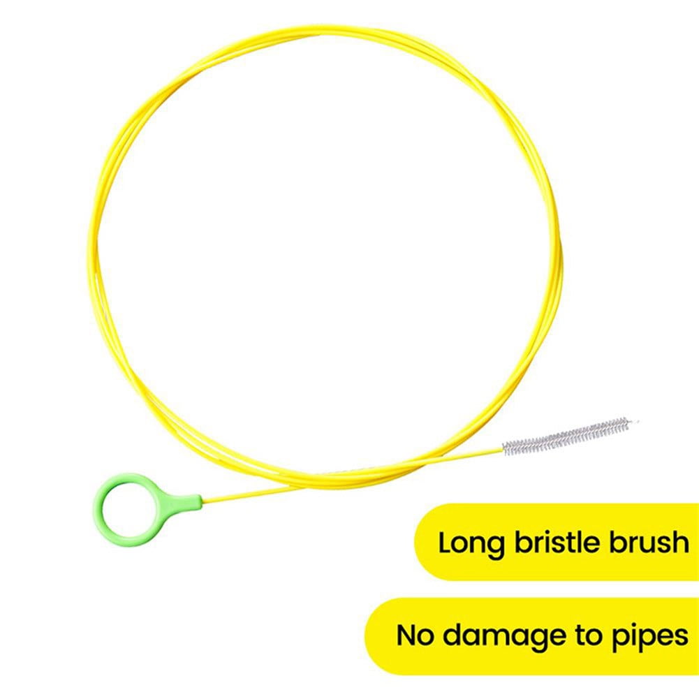 Tekuisi Only 1pcs 2.3M Car Sunroof Drain Dredge Pipe Cleaning Brush Dredging Brush Flexible Tool Nylon+stainless Steel Car Drain Dredge