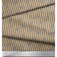 thumbnail image 3 of Soimoi Brown Rayon Fabric Stripe & Wild Animal Print Sewing Fabric BTY 56 Inch Wide, 3 of 3