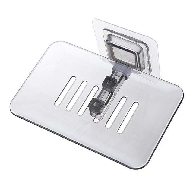 Advancent Soporte para baño, estante extraíble autoadhesivo para pared, soporte para drenaje de platos de secado Cocina y Comedor Negro