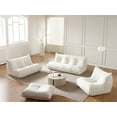 thumbnail image 3 of Indecor Home 51.5" Comfortable Lazy Sofa Togo Couch for Living Room Bedroom Loveseat Seater Floor Sofa White, 3 of 11