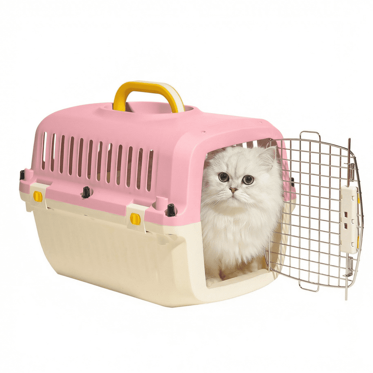 Plastic Travel Pet Kennel with Clip-On Bowl, 20" photo 3