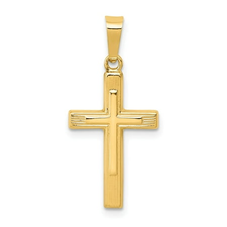 14k Yellow Gold Polished Cross Latin Pendant
