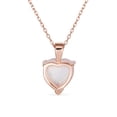 thumbnail image 2 of Bling Jewelry Womens Romantic Bridal Opal Heart Pendant Necklace Rose Gold Plated Sterling Silver, 2 of 5