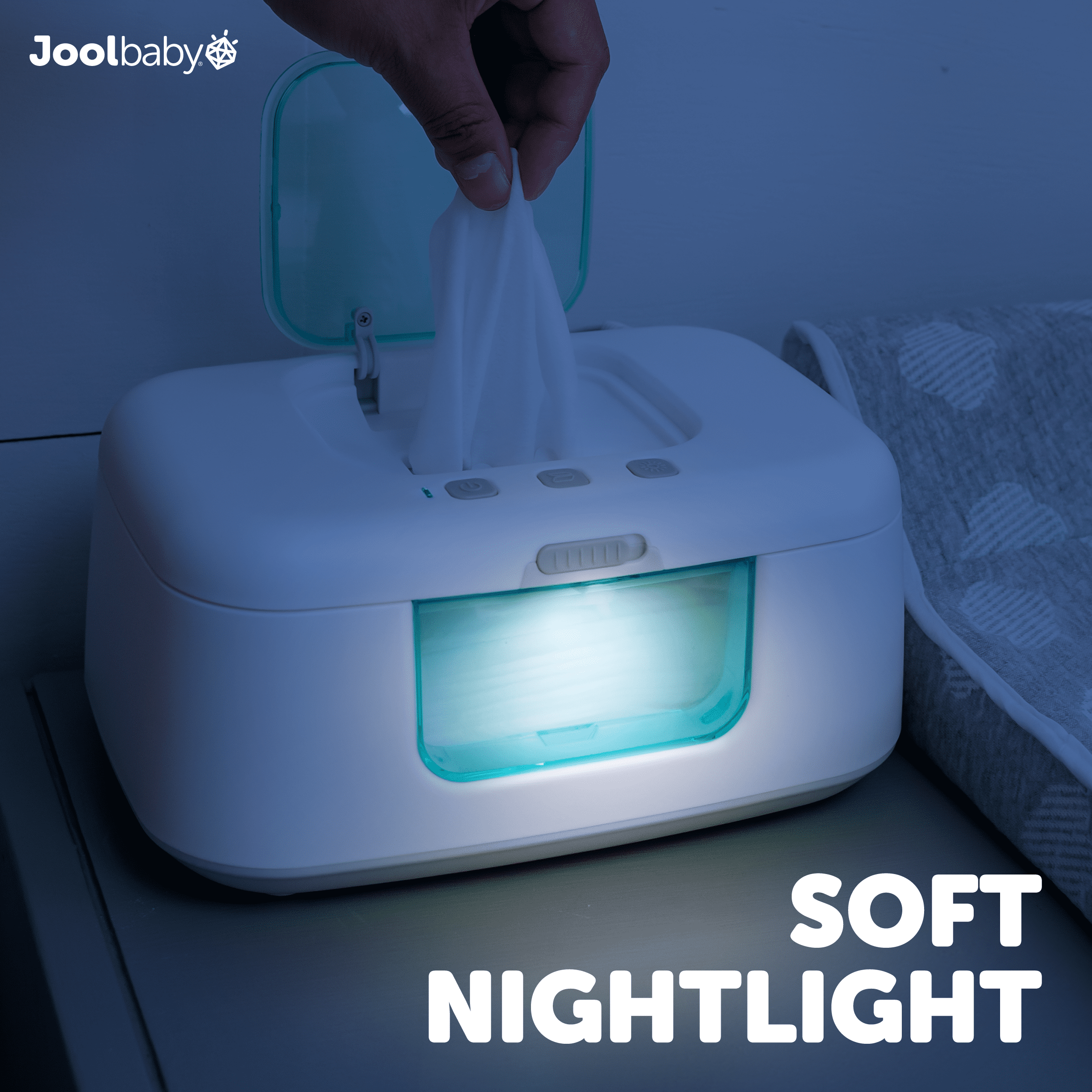 Baby Wipe Warmer & Dispenser with LED Changing Light & On/Off Switch by Jool Baby