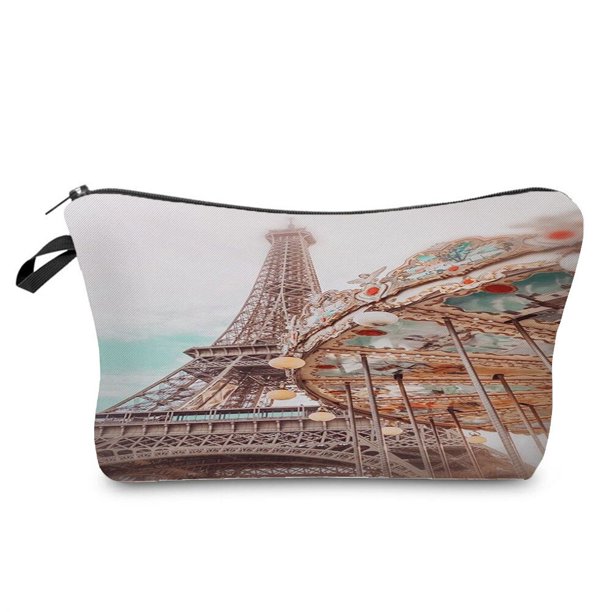 Bolsa organizadora de maquillaje para mujer, neceser informal de viaje para mujer, regalo para profesor de escuela, Torre Eiffel impresa qiuyongming unisex