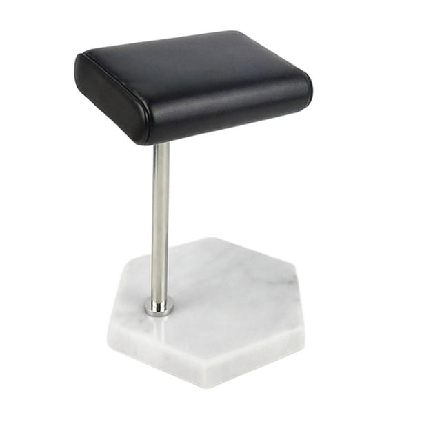 Soporte de exhibición de relojes y pulseras de mármol para mostrador, mesa y joyería. Plata blanca