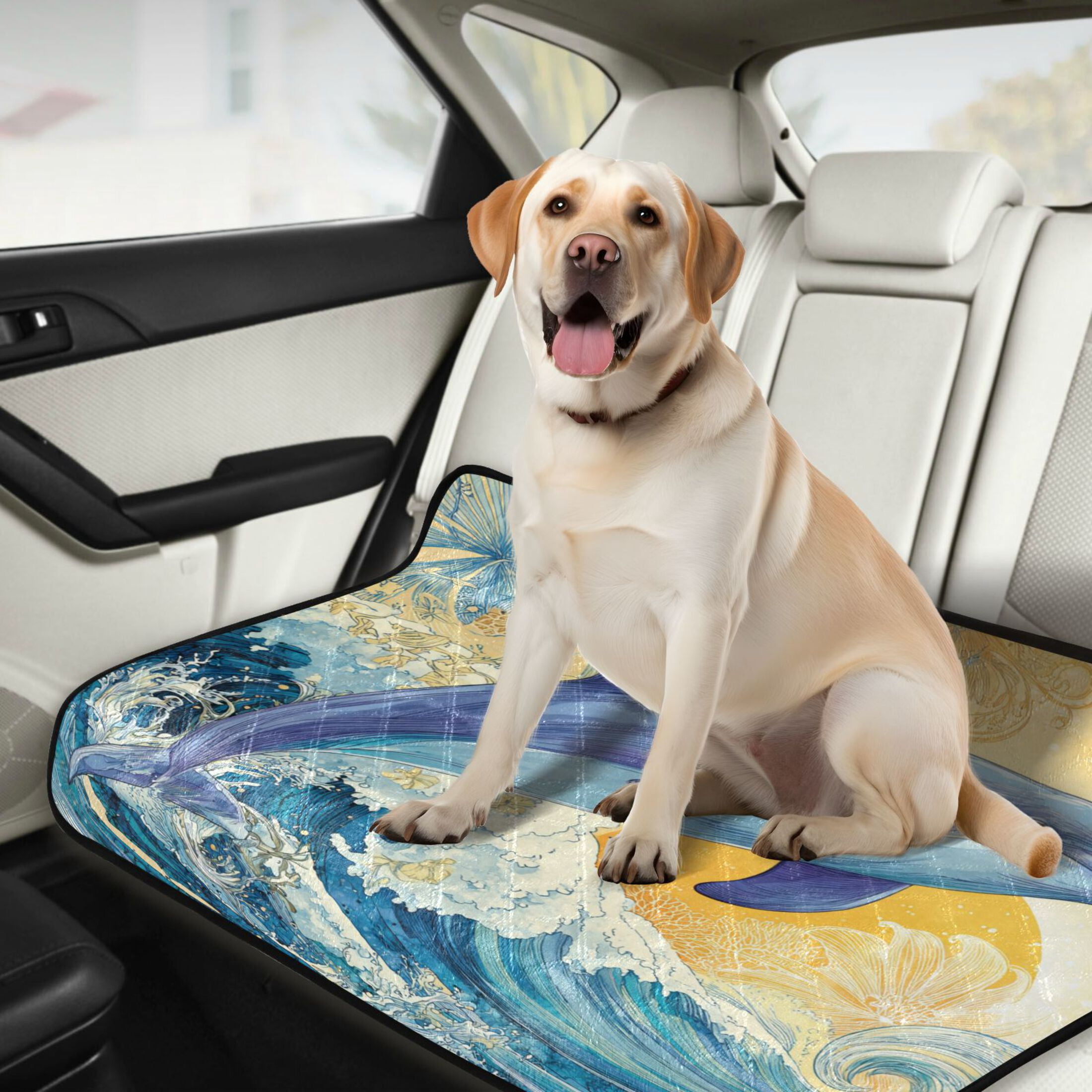 Qxltty Blue Dolphin Cat litter Pads Pet Set of 3 Diaper Mats Center Anti-leakage Layer Absorbent Soft and Comfortable