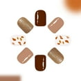 thumbnail image 4 of Press On Tips Brown Tone Leaf Designs Fake Nails Easy Application Reusable Artificial Tips For Quick Nails Styles, 4 of 9