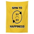 thumbnail image 3 of Ambesonne Emoji Tablecloth Rectangular Table Cover, Modern Happy and Sad Face Art, 60"x90", Mustard Black White, 3 of 4