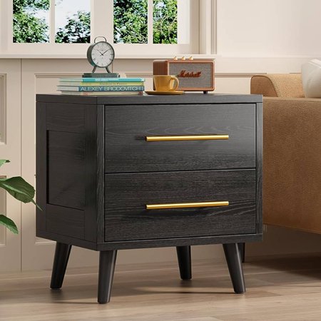2 Drawer Dresser  Drawers Cabinet with Storage for Bedroom  Black