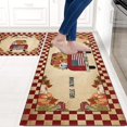 thumbnail image 2 of Fall Kitchen Mat Set of 2 Piece Non-Slip Autumn Pumpkin Truck Red Buffalo Plaid Kitchen Rug Washable Fall Decor Decorations, 2 of 5