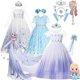 thumbnail image 2 of Disfraz de Frozen 2 de Disney para niña, vestido de baile de malla con lentejuelas blancas, ropa de carnaval, Cosplay de reina de la nieve, vestido de princesa Elsa Fivean unisex, 2 of 2