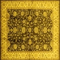 thumbnail image 1 of Ahgly Company Machine Washable Indoor Square Oriental Yellow Traditional Area Rugs, 8' Square, 1 of 4