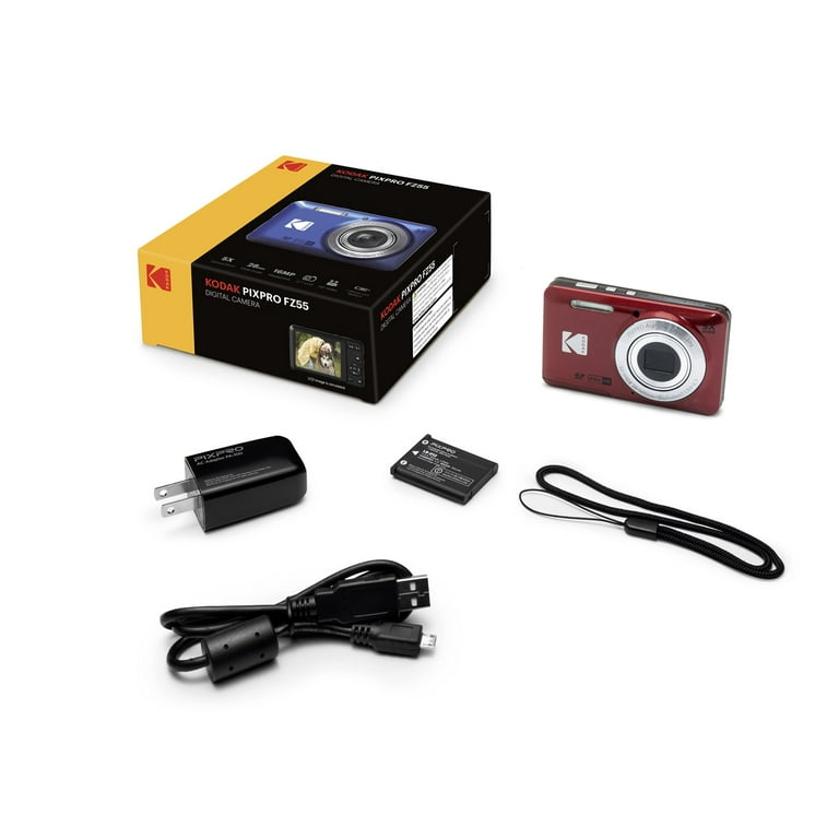 Kodak PIXPRO FZ55 Digital Camera Red +Lexar 32GB Memory Card + Bag Cam —  Beach Camera