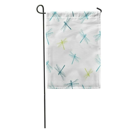 SIDONKU Blue Pattern Dragonfly Colorful Summer Abstract Beauty Biological Contour Garden Flag Decorative Flag House Banner 12x18 inch