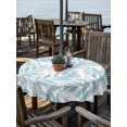 thumbnail image 2 of Outdoor Tablecloth with Umbrella Hole for Patio/Picnic/Party/Camping, Blue Willow Leaves Waterproof Table Cloth Round Cover Washable, Modern Dotted Boho Minimalist Art (Dia 60"), 2 of 9