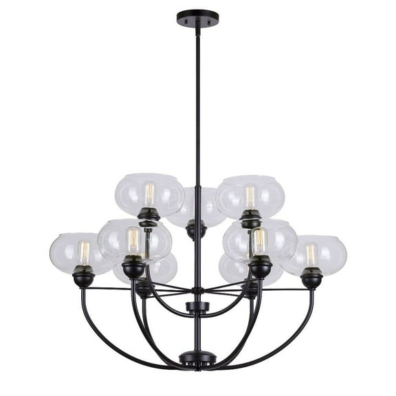 Forte Lighting - Cameron - 9 Light 2-Tier Chandelier In Transitional Style-22