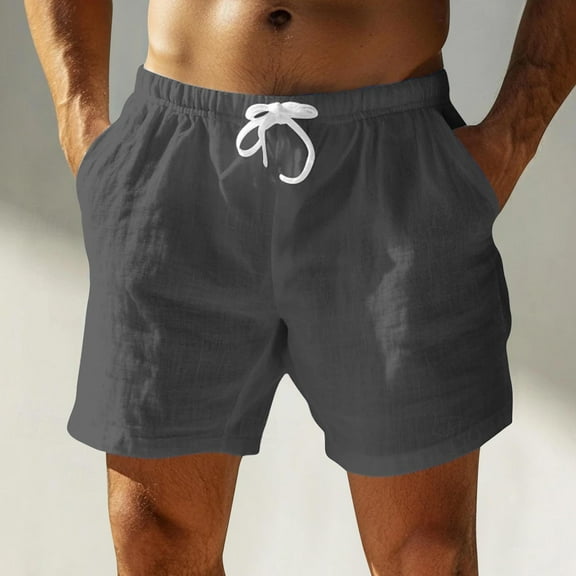 Mens Shorts Casual Classic Fit Drawstring Summer Beach Shorts Lightweight Outdoor Summer Beach Shorts with Pockets Hiking Shorts