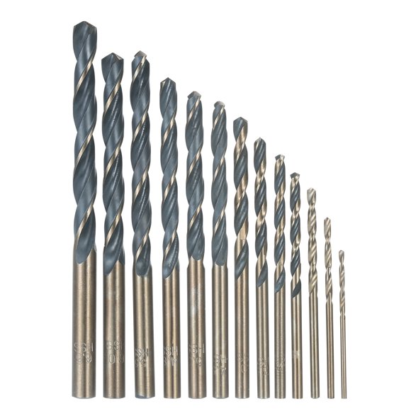 13Pcs High-Speed Steel Drill Bit Hard Metal HSS Twist Bit Stainless Steel Drilling Twist Drill Set with Storage Case