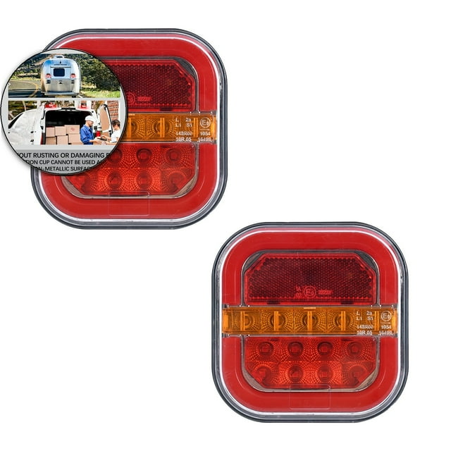 Dvruxg 2 Pcs Magnetic Tail Lights for Trailer, Upgraded Trailer Lights Kit, Magnetic Led Trailers Light, for Truck, Rv, Camper, Boat