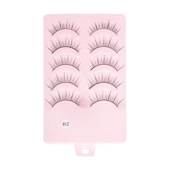 Unique Bargains 5 Pair Natural False Eyelashes for Makeup Black Z18