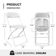 thumbnail image 2 of OROFULL 30 Pack Plastic Folding Chair, 350lb Capacity Stackable Event Chair with Steel Frame for Indoor Outdoor Wedding Party, White, 2 of 6