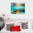 thumbnail image 5 of JRXY Green Sea Turtle Wall Hawaiian Sea Turtle Florida Sea Life Teal Watercolor Poster Canvas Wall Art Living Room Bedroom Painting Living Room Decor picture 2, 5 of 5