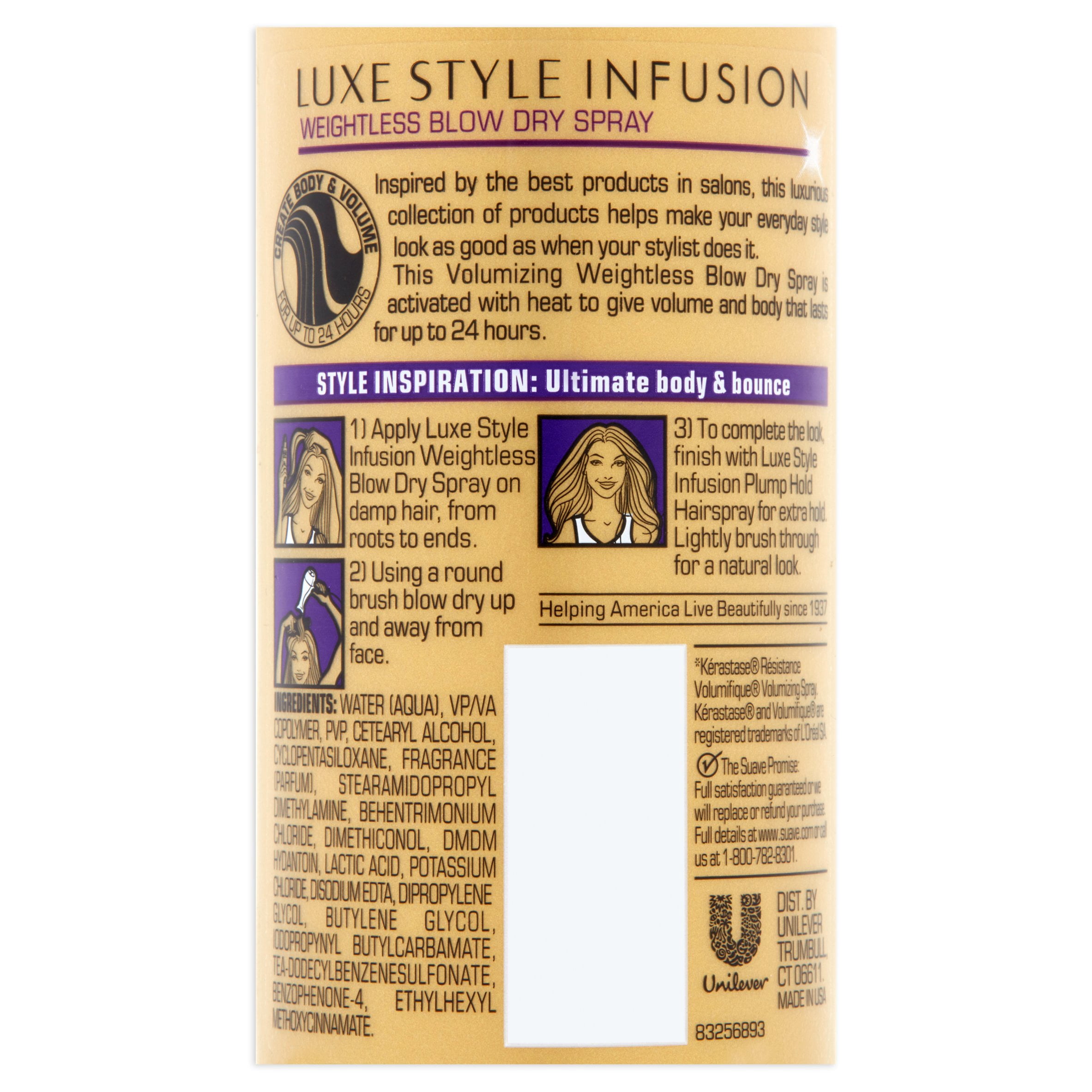 Suave Professionals Weightless Blow Dry Spray Luxe Styling 28 oz