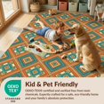 thumbnail image 4 of Design&I 8'x10' Washable Area Rug Extra Large Skid-Resistant Low Profile Orange Funky Vibrant Symmetrical Border Contrasting Tones Classroom for Living Room, Family, 4 of 7