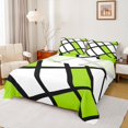 thumbnail image 1 of Erosebridal Abstract Geometry Grid Bed Sheets Set Queen Size,Green Aesthetic Art Bedding Sets Queen Size,Geometric Pattern Bed Sheets Queen,Microfiber Room Decoration,4-Piece, 1 of 7