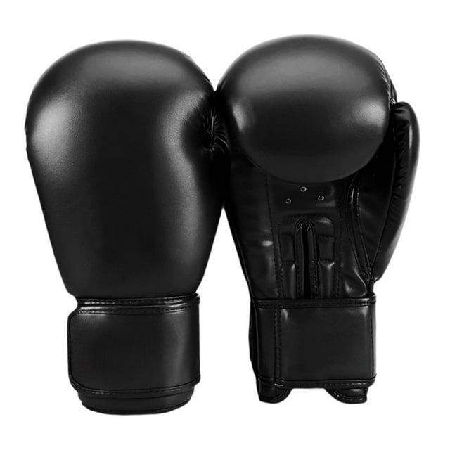 Guantes de boxeo para adultos Padres de de entrenamiento de ventilación transpirable para kickboxing Negro