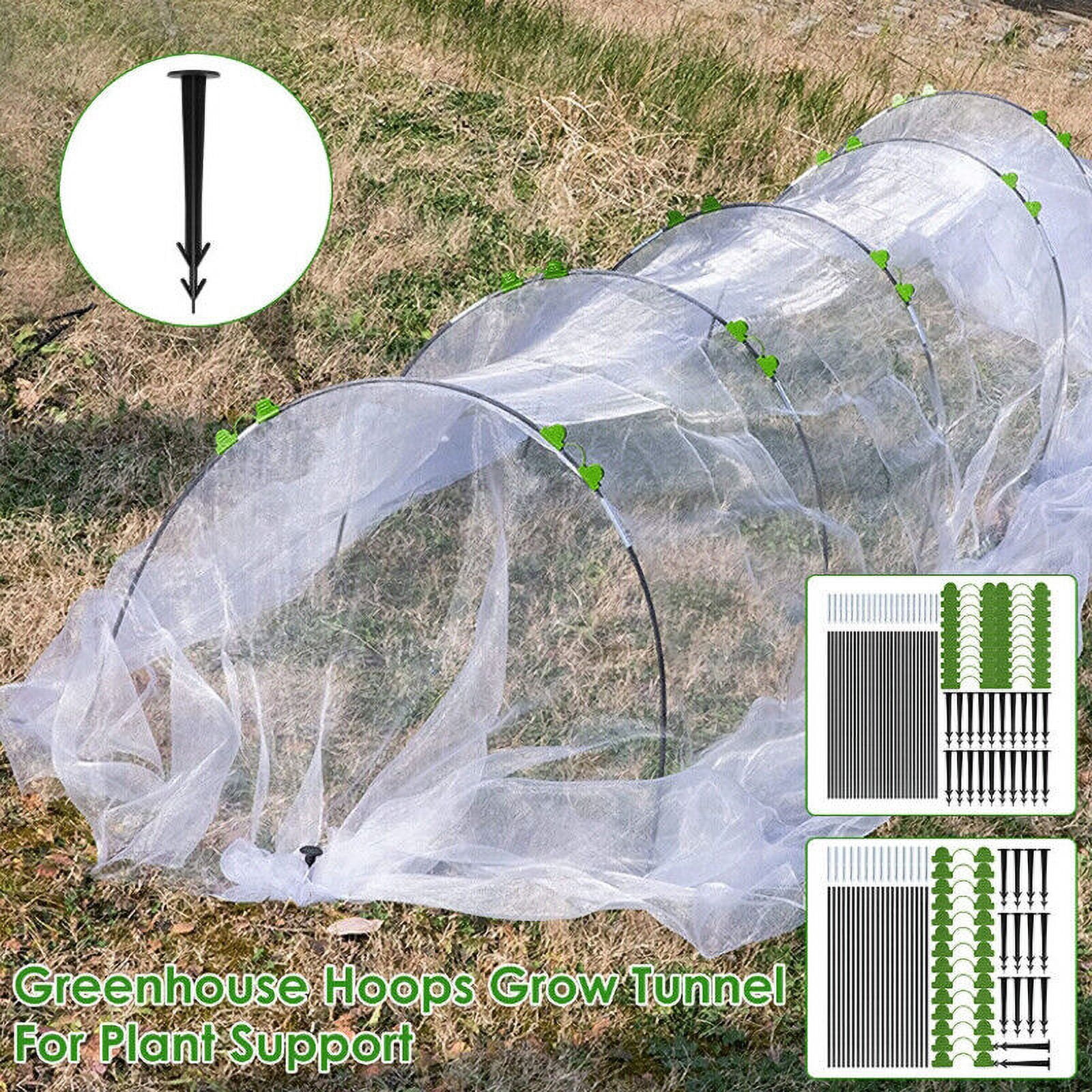 WEISIPU 90Pcs/set Garden Greenhouse Plant Hoop Grow Tunnel Hoop Support Tunnel Hoops