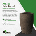 thumbnail image 5 of Algreen Plastic Rain Barrel, 50 Gal Rainwater Collection Tank w/Spigot, Athena, Brownstone, 5 of 11