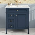 thumbnail image 4 of 30'' Bathroom Vanity with Top Sink, Modern Bathroom Storage Cabinet with 2 Drawers and a Tip-out Drawer, Single Sink Bathroom Vanity, 4 of 19