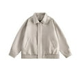 thumbnail image 1 of LOVZFMLL Jackets for Womens Solid Color Lapel Pocket Short Leather Jacket Long Sleeved Hooded Leather Jacket, 1 of 9