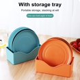 thumbnail image 3 of Queroig 8Pcs Lightweight Plastic Plates Unbreakable Reusable Dinner Plates Dishwasher Safe Colorful Plates for Kitchen Everyday Camping Plates, 3 of 7