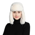 thumbnail image 1 of Gorro de invierno para mujer, gorro de aviador de felpa, gorro de piel cálido, gorro de trampero, gorro con orejeras, a prueba de viento, 1 of 4