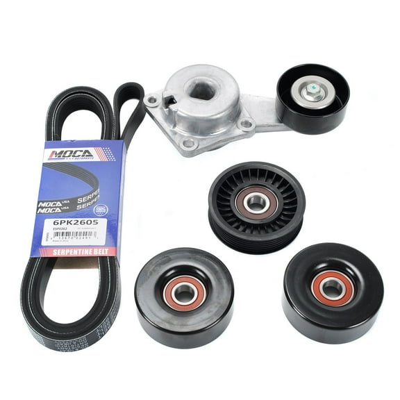 MOCA AUTOPARTS Serpentine Belt Component Kit Fit for 2009-2014 Ford Expedition V8 5.4L & 2007-2010 Ford Explorer Sport Trac V8 4.6L