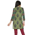 thumbnail image 3 of Moomaya Printed Indian Short Kurti Dress Poly Crepe Tunic Close Collar Mini Dress, 3 of 5