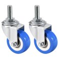 thumbnail image 1 of Swivel Caster Wheels PU Caster 2 Inch Dia Blue Wheel M10 x 25mm Thread 132lb Capacity , 2pcs, 1 of 3