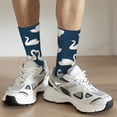 thumbnail image 6 of Vsdgher White Swam Crew Socks for Men & Women, Breathable Casual Athletic Ankle Socks, 6 of 6
