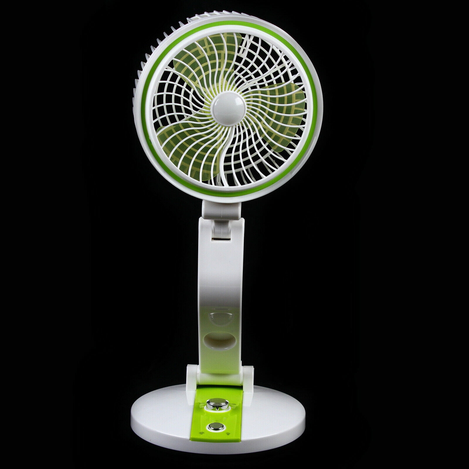 Miumaeov Solar Power Fan Tabletop with LED Light Portable Desk Rechargeable Fan w/ Cable