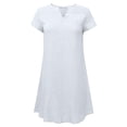 thumbnail image 2 of Jophufed Womens Summer Dresses Plus Size Short Sleeve V-Neck Casual Hot Vacation Solid Color Party Beach Mini Shirt Dress, 2 of 8